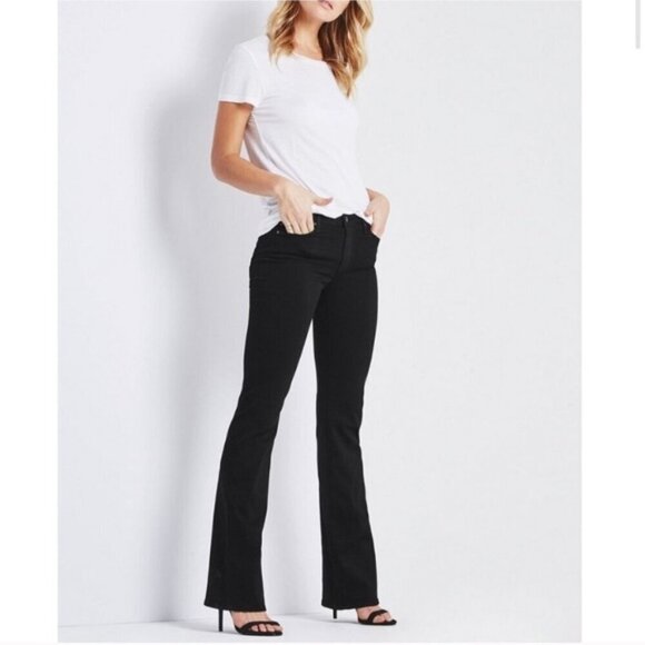 AG Boot Cut Flare Jeans The Angel Black Denim  Adriano Goldschmied Size 27 - Picture 1 of 6
